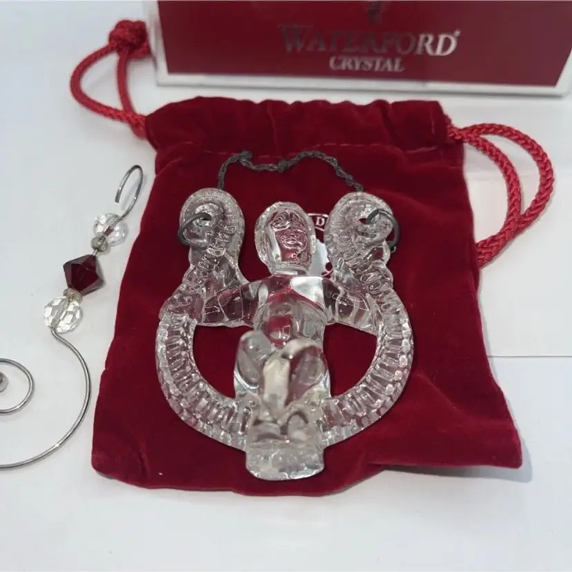 Waterford Crystal 2005 Annual Angel on Harp Christmas Ornament Made In Ireland