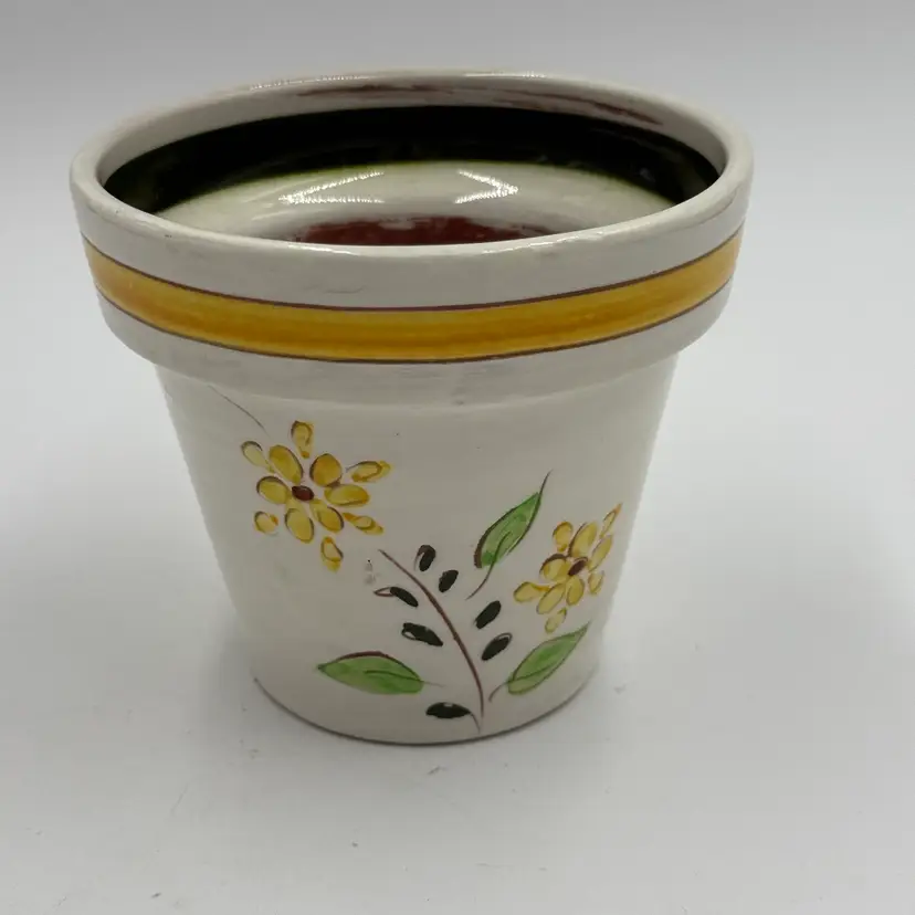 Stangl Della Ware USA #36621 Floral Daisy Vintage Pottery Flower Pot Planter