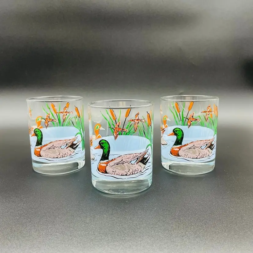 Georges Briard Rocks Double Old Fashioned Lowball Mallard Ducks Barware