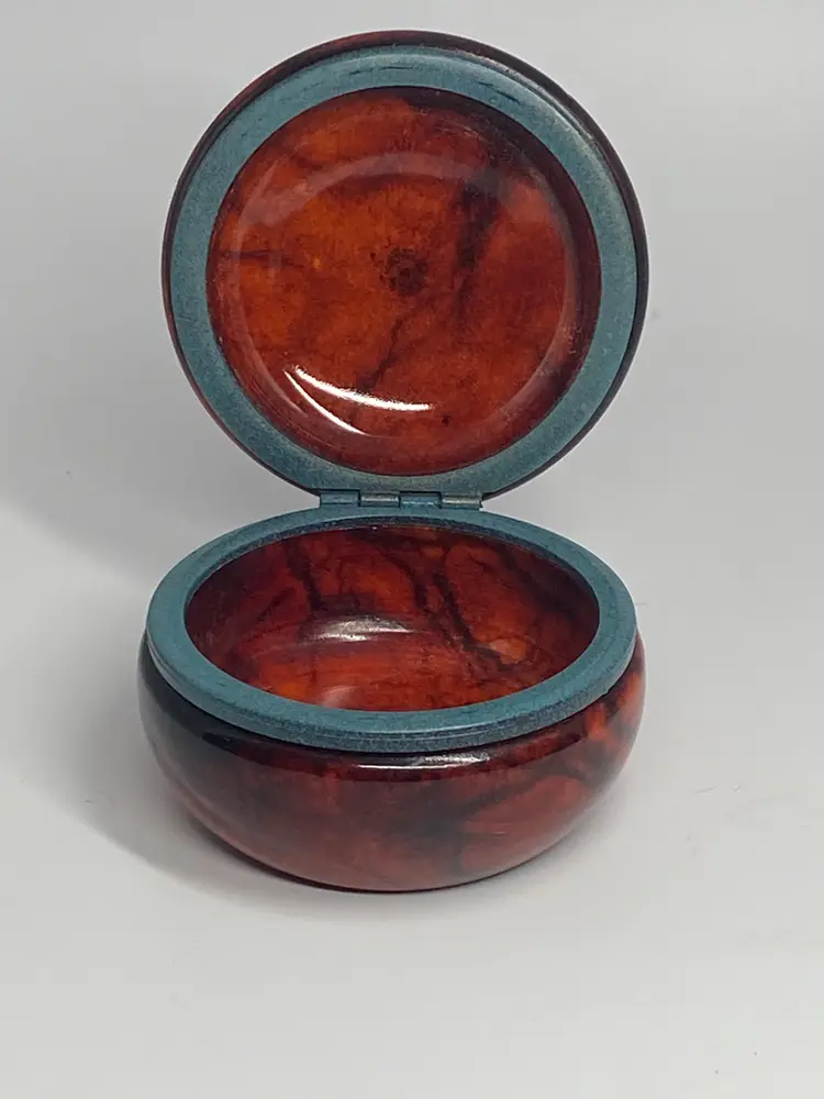 Italian Alabaster Trinket Box, 3.25" Diameter