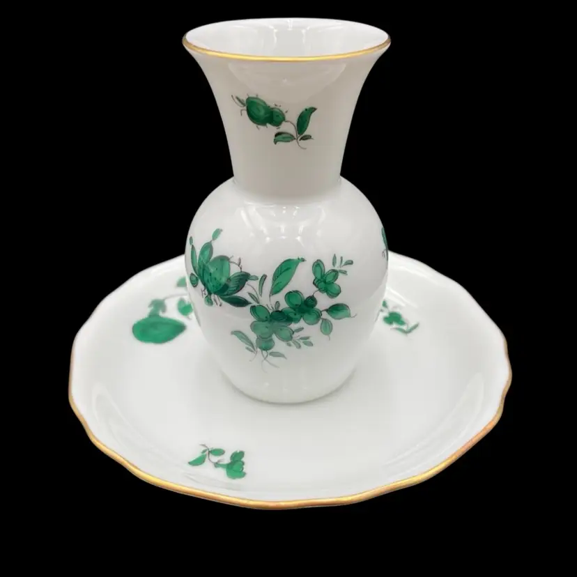 Vintage Augarten Porzellan Wien 'Maria Theresia' Pattern, Bud Vase & Underplate