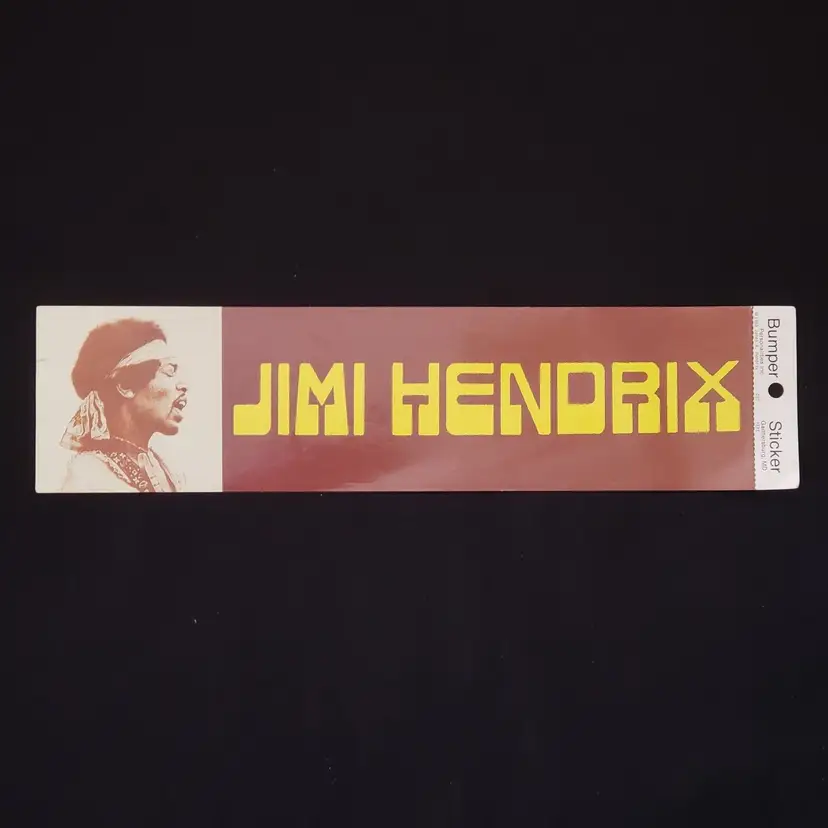Vintage Jimi Hendrix Bumper Sticker from 1985 Never Used 12 3/8" x 3"