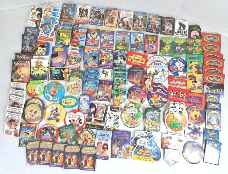 Lot of 120+ 90s Disney Movie Promo Pins Toy Story Lion King Hercules + More