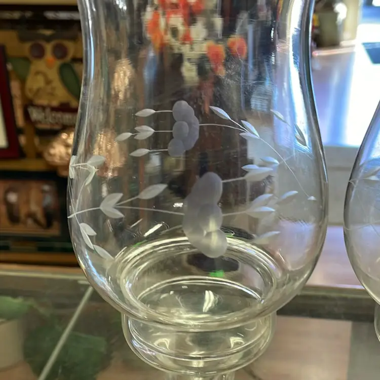 Princess House Pair Of Hurricane Lamps 