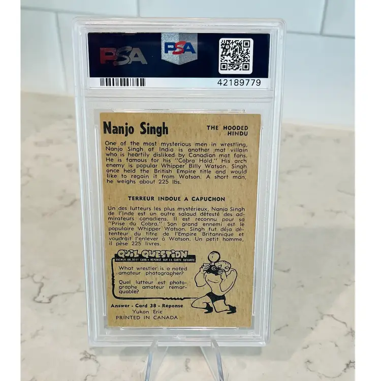 1954 Parkhurst Wrestling Nanjo Singh #39 PSA 5.5