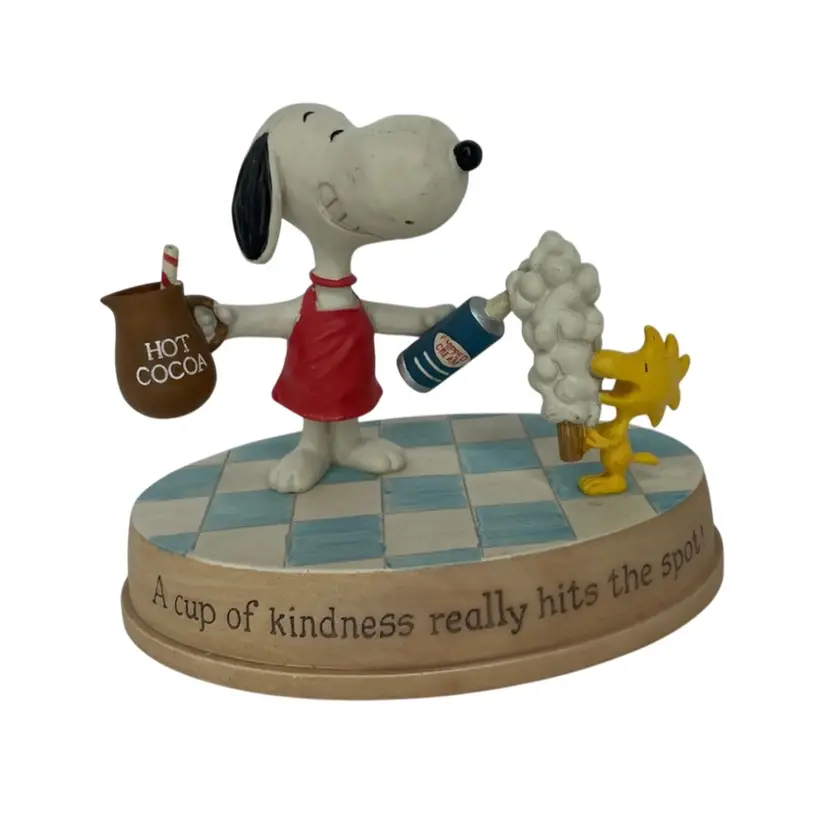 Snoopy Woodstock Peanuts Gallery  A Cup Of Kindness Hallmark 2011 Figurine