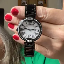 Brunzo Italia, Black Metal Band And Rhinestone Watch