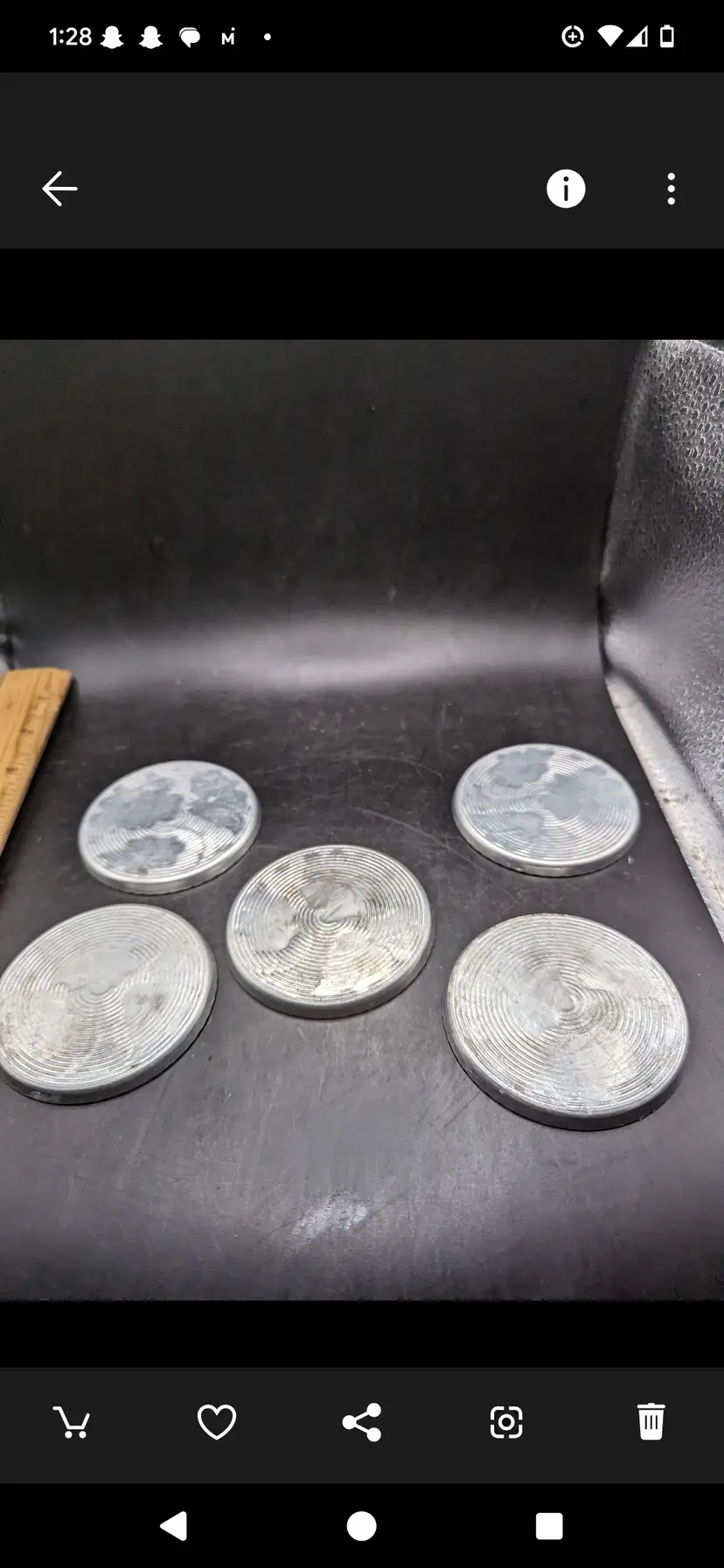 Vintage Set of 5 Dogwood Aluminum Forged Coasters With 2 Stan Home Coasters.