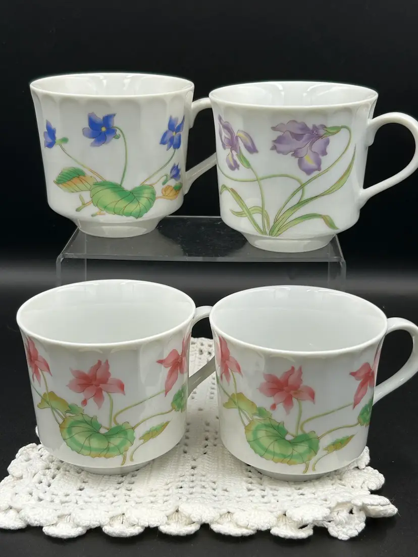 Vintage Ebeling & Reuss Sweet Flowers Teacup Set Of -Fine China Japan