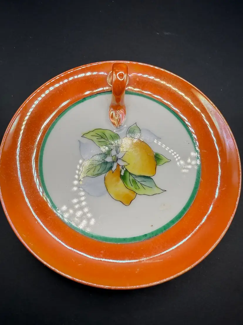 Noritake Orange Lusterware Lemon Scene 5”