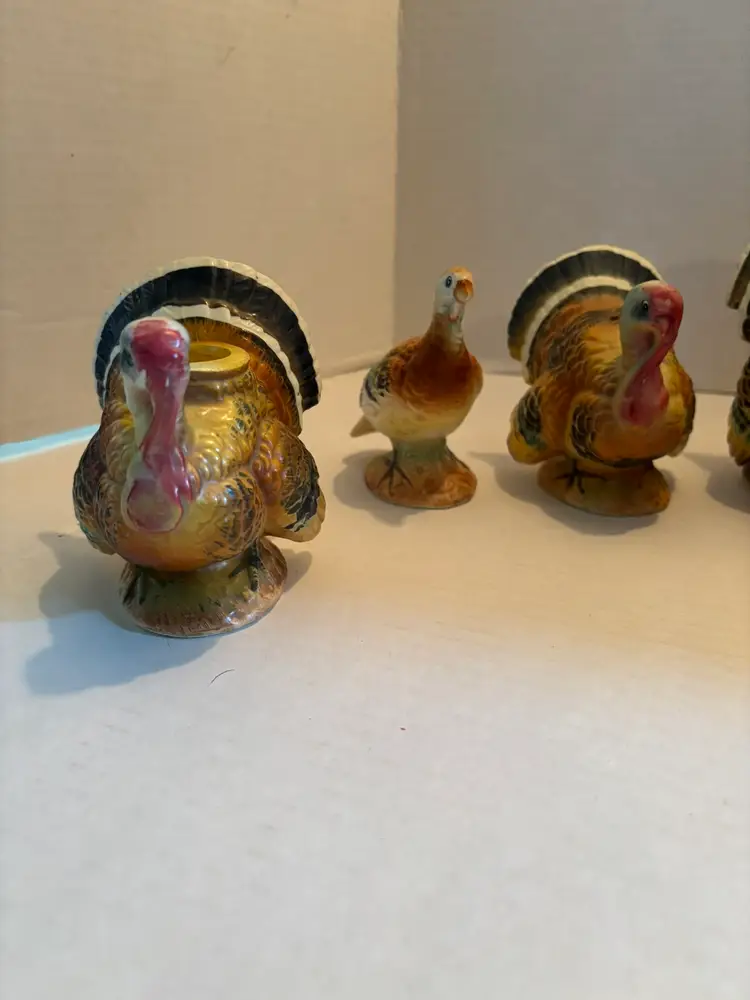 Vintage Napcoware Turkey Shape Service Set Porcelain S&P Shaker,C&S Set, Napkin