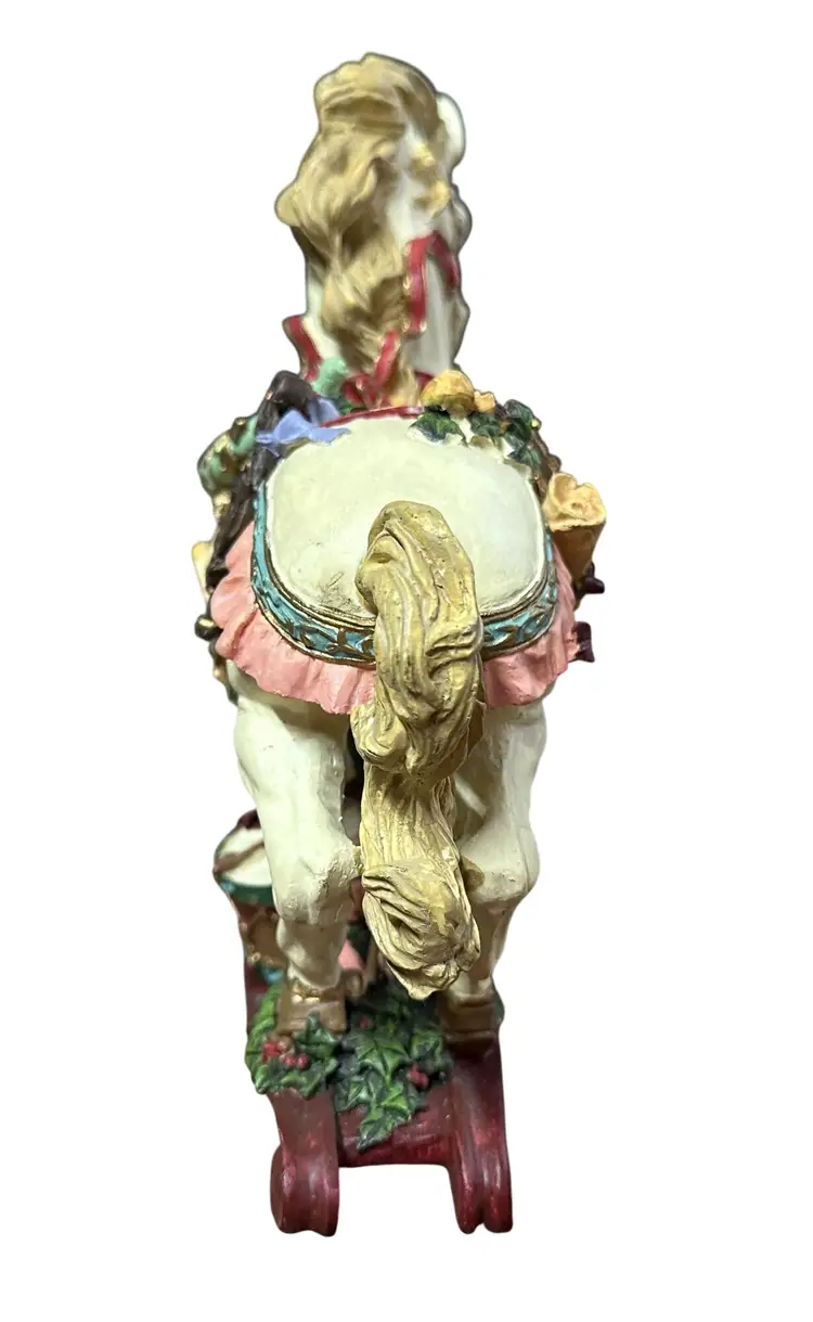 Holly Tree Porcelain Rocking Horse with Musical Instruments & Holly and Berries