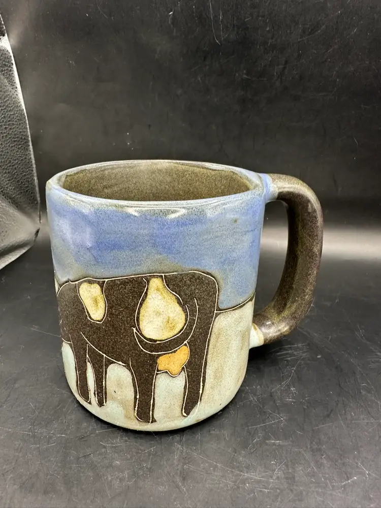 Mara Stoneware Mug - Cows Steer Trees  Large Made In Mexico