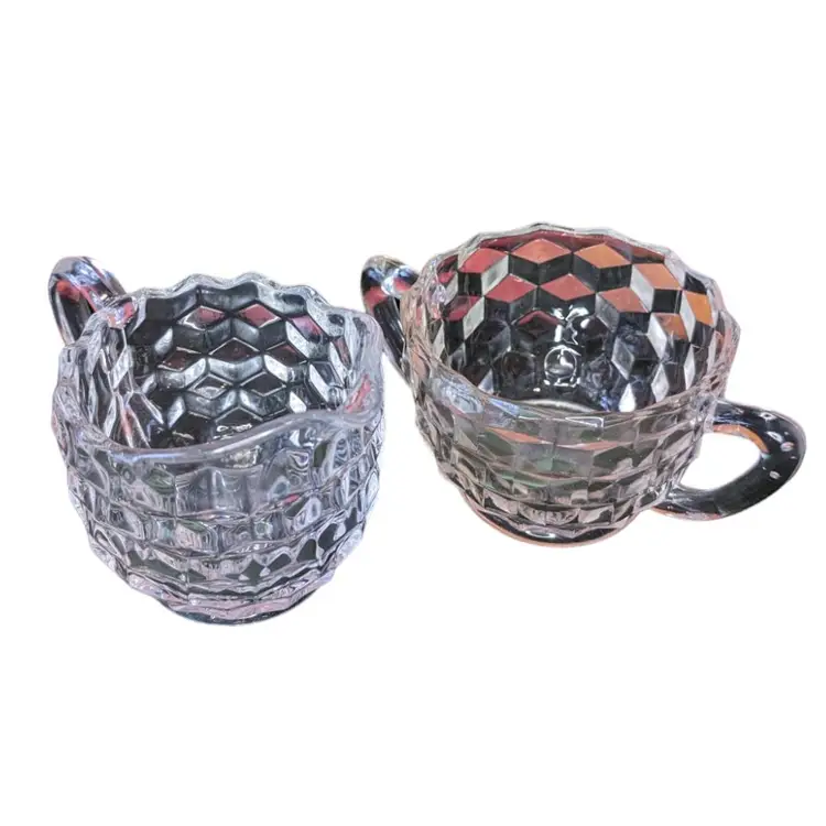 Vintage Fostoria Glass Sugar and Creamer Set