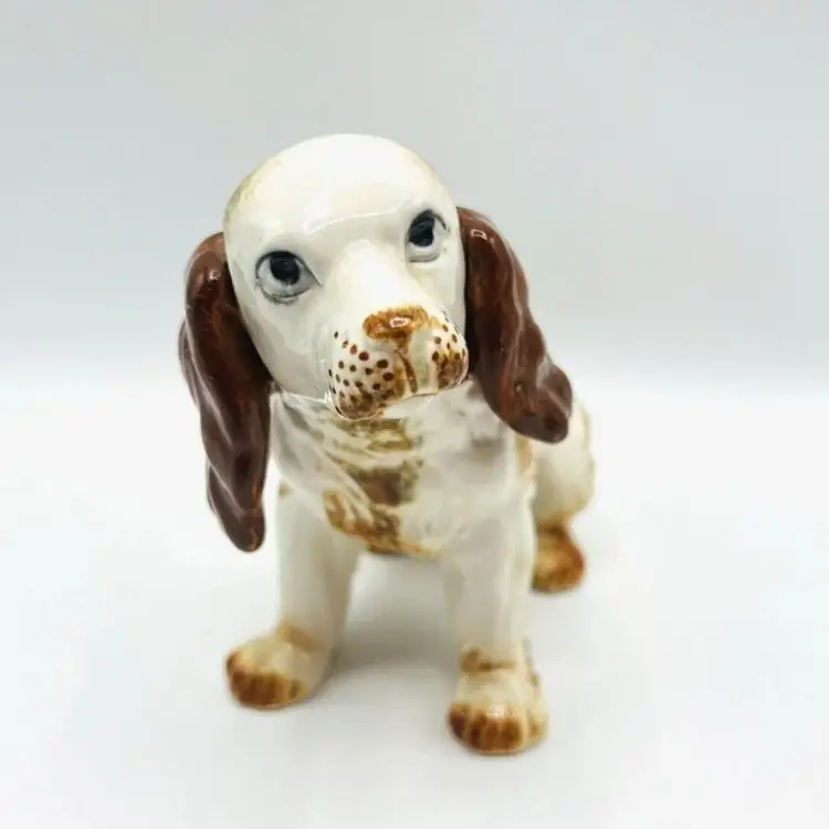 Cocker Spaniel Springer Dog Porcelain Figurine Royal Japan Hand Painted Vtg 8.5"