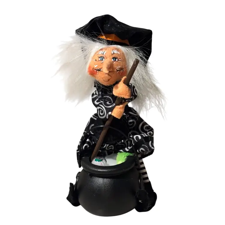 Annalee Witches Brew Black Halloween Doll Cauldron Eyeball 10” 2011