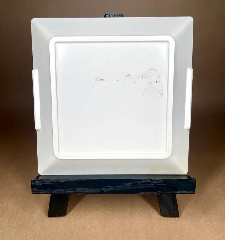 Apothecary Nicotina Pharmacuetical RX Melamine Square Ashtray Trinket Dish Tobacciana Collectible