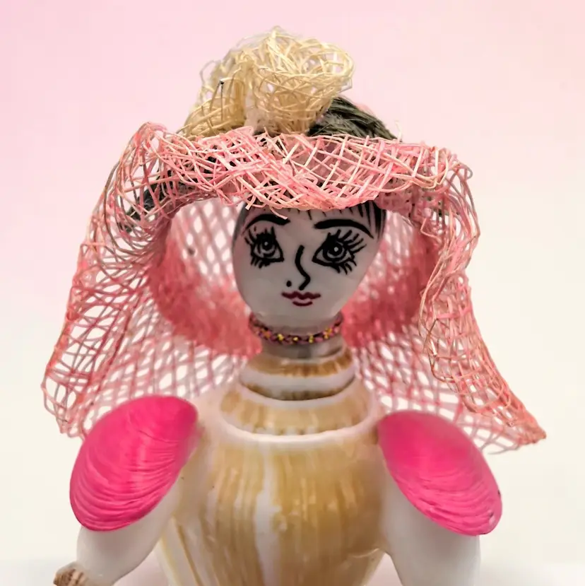 Vintage Seashell Southern Belle Doll Made From Seashells In The Philippines
