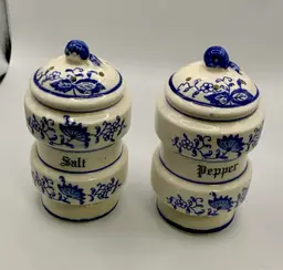 Blue and White Vintage Shakers