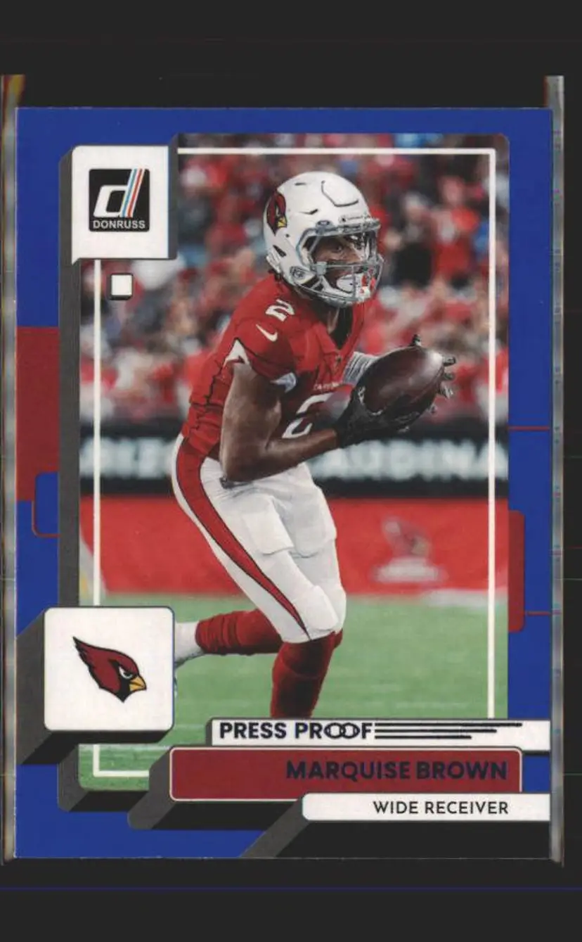 2022 Donruss #187 Marquise Brown Blue Press Proof - (139) - Arizona Cardinals