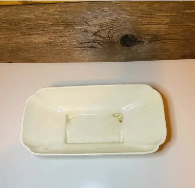 White California Pottery Footed Rectangle Bowl Mid Century Modern Modern Farmhouse Scandinavian