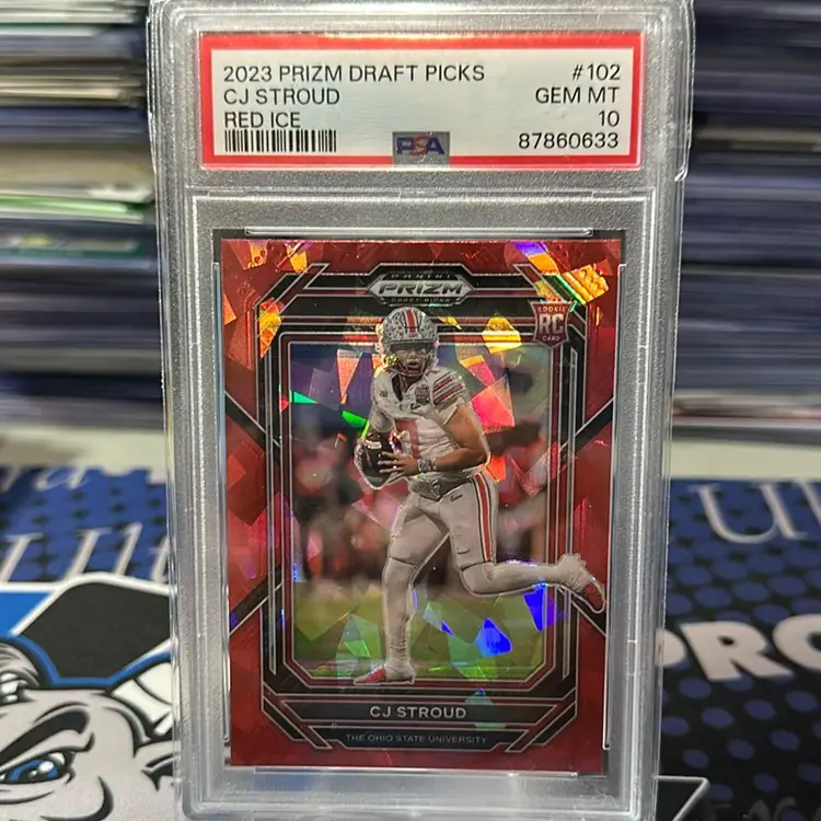 CJ Stroud Prizm Draft Red Ice PSA 10 Houston Texans