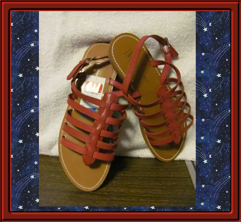 I.N.C.  International Concepts  Burgandy Genuine Leather  SANDALS NWT