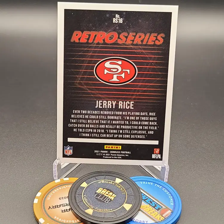 Jerry Rice 2021 Panini Donruss Retro Series Insert Card #RS16 - San Francisco 49ers Football Card