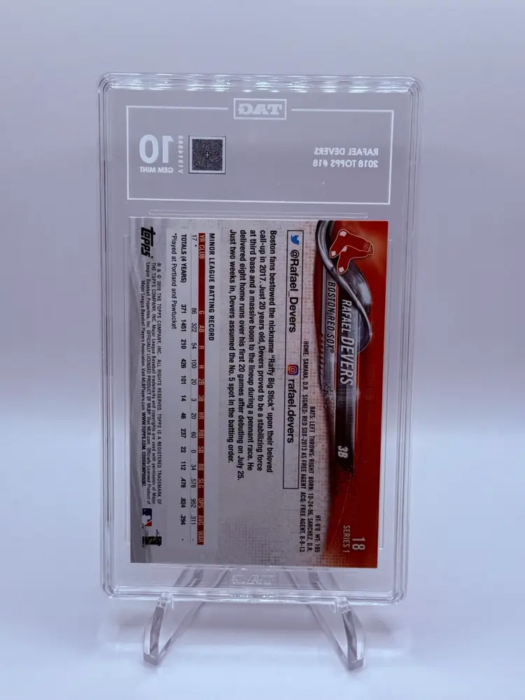 2018 Topps Gold Cup Rookie Rafael Devers #18 RC TAG 10 GEM MINT  Boston Red Sox