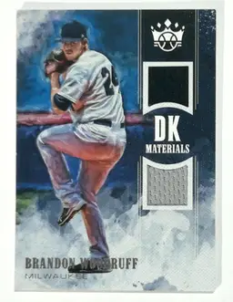 2018 Panini Diamond Kings DKM-BW Brandon Woodruff Milwaukee Brewers 2 Patch Color Match Relic