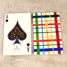 1 Single Swap Card - Playing Card. Vintage Hallmark- plaid. Ace of Spades. Dimension 2.5 x 3.5. Read description.