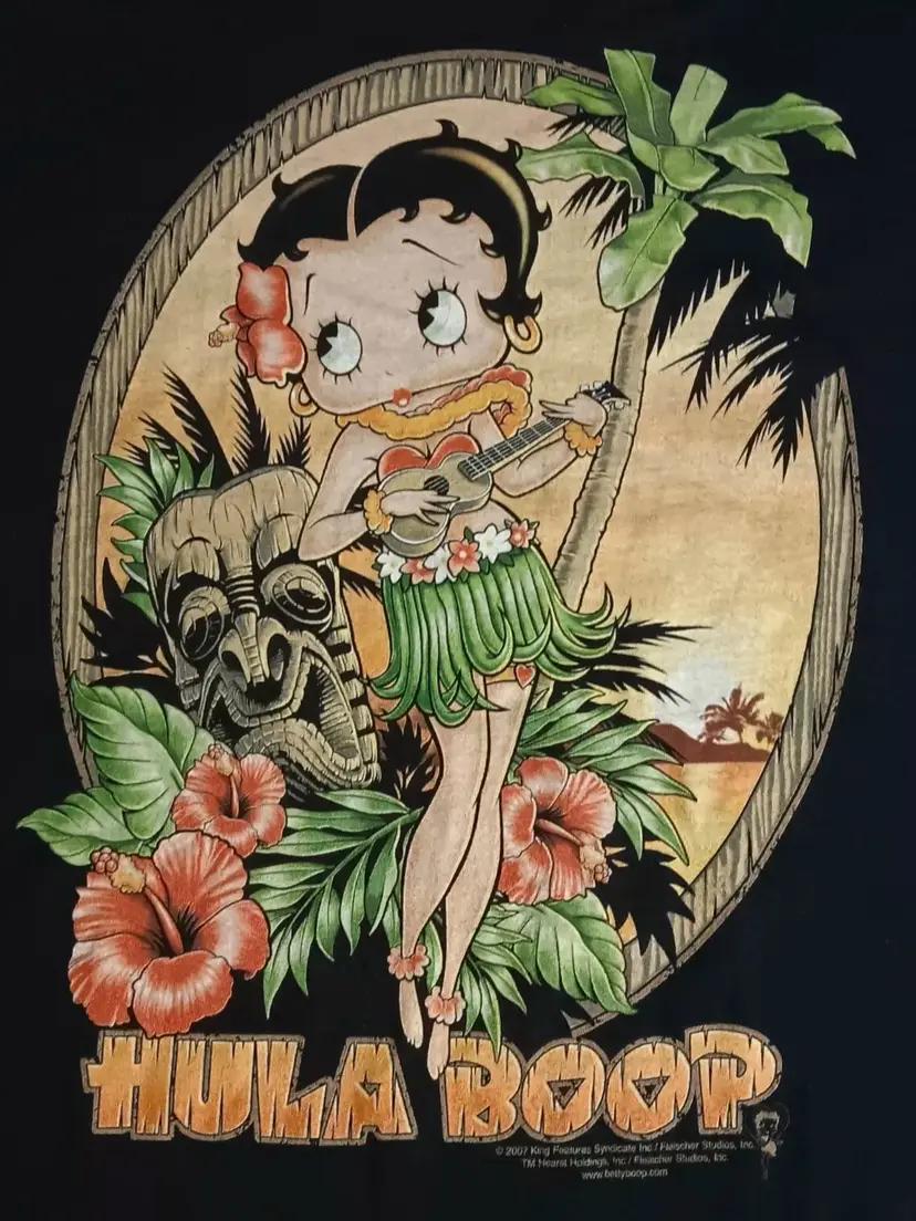 vintage Betty Boop Hula Hawaii t-shirt hawaiian island beach tropic original