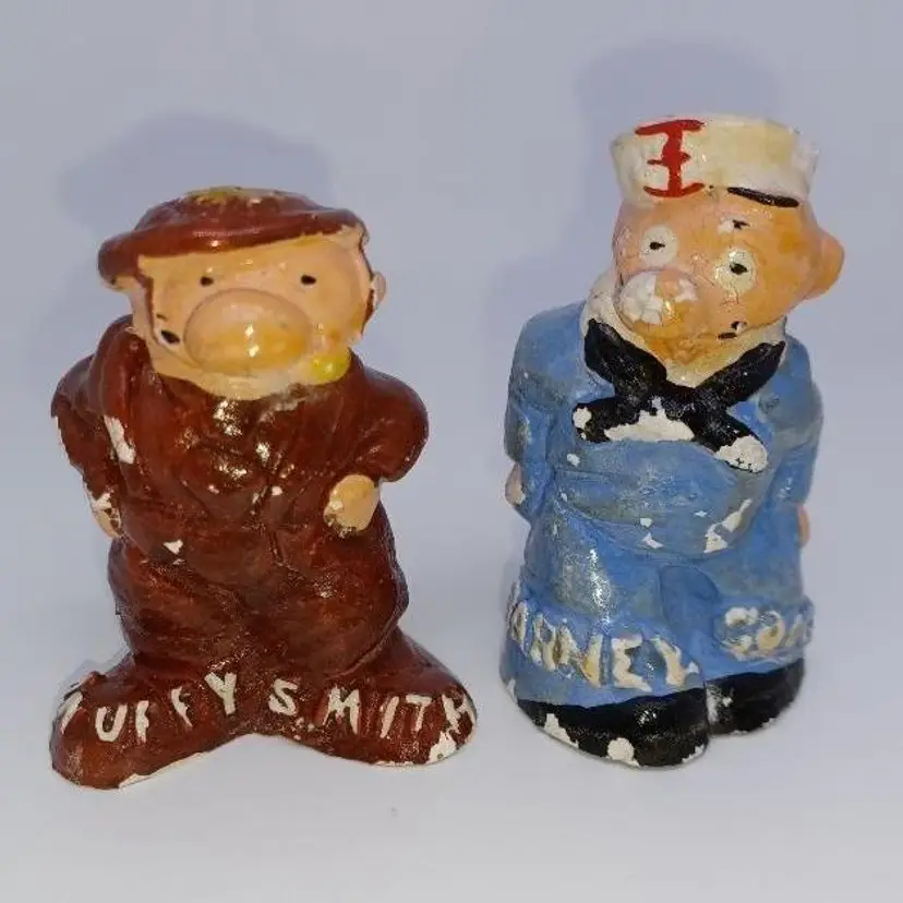 Mid Century Snuffy Smith and Barney Google Salt and Pepper Shakers Vintage