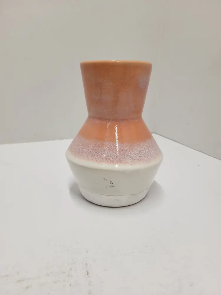 Project 62 Reactive Pottery Vase Orange Pink White Boho Cottage Core Summer