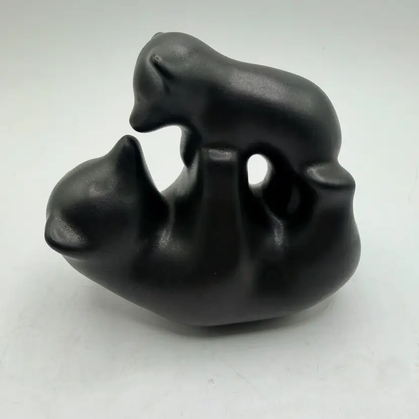 Vintage Pigeon Forge Pottery Momma Bear And Baby, Hard To Find, Signed D Ferguson