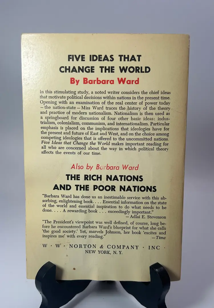 Vintage '5 Ideas That Change the World' by Barbara Ward Paperback Book 1959