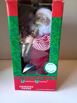 70's Animated Santa Playing the Saxophone