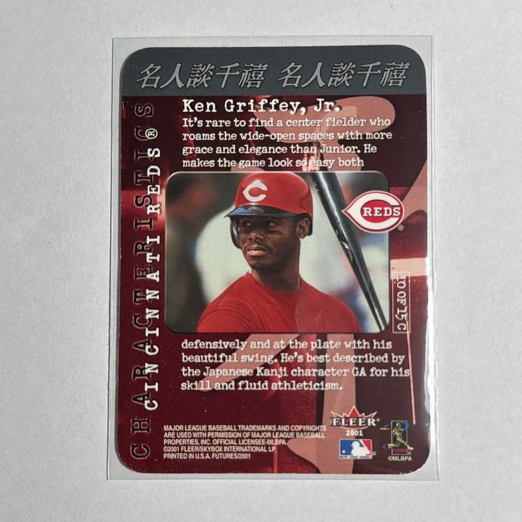 2001 Fleer Futures Characteristics Ken Griffey Jr Japanese 10/15