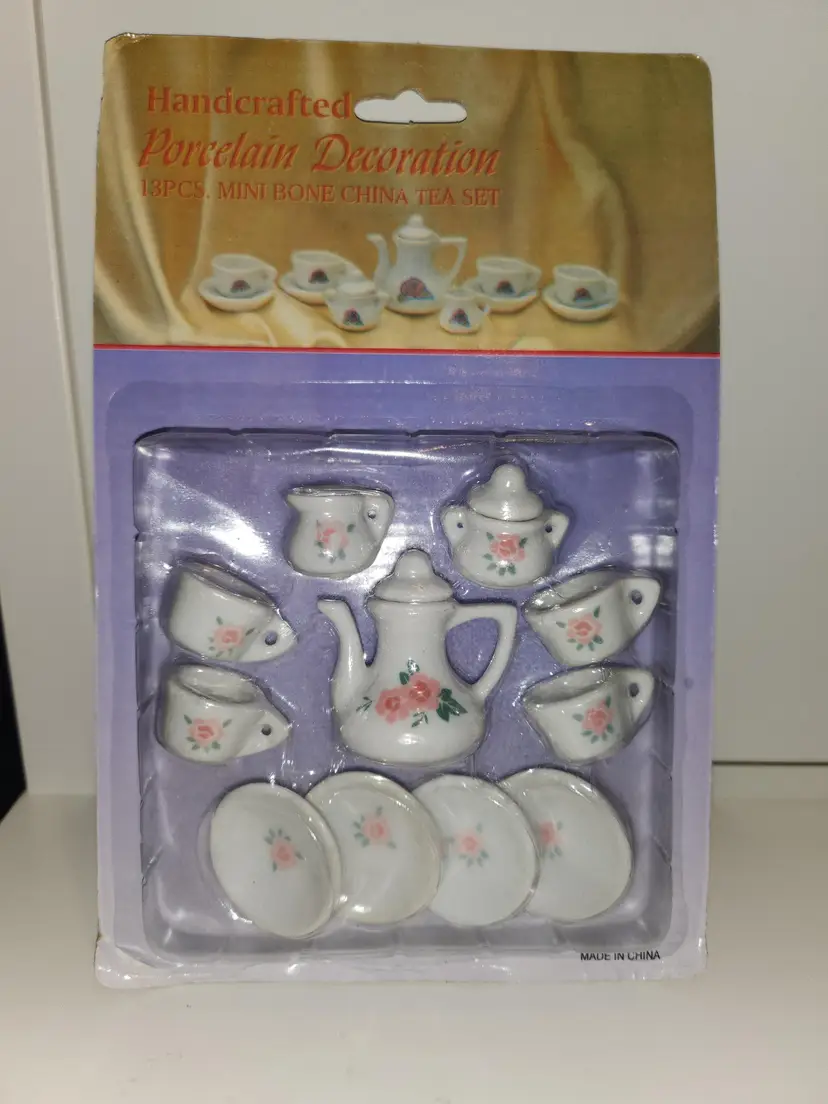 Mini Bone China Tea Set NOS 13 pcs vintage