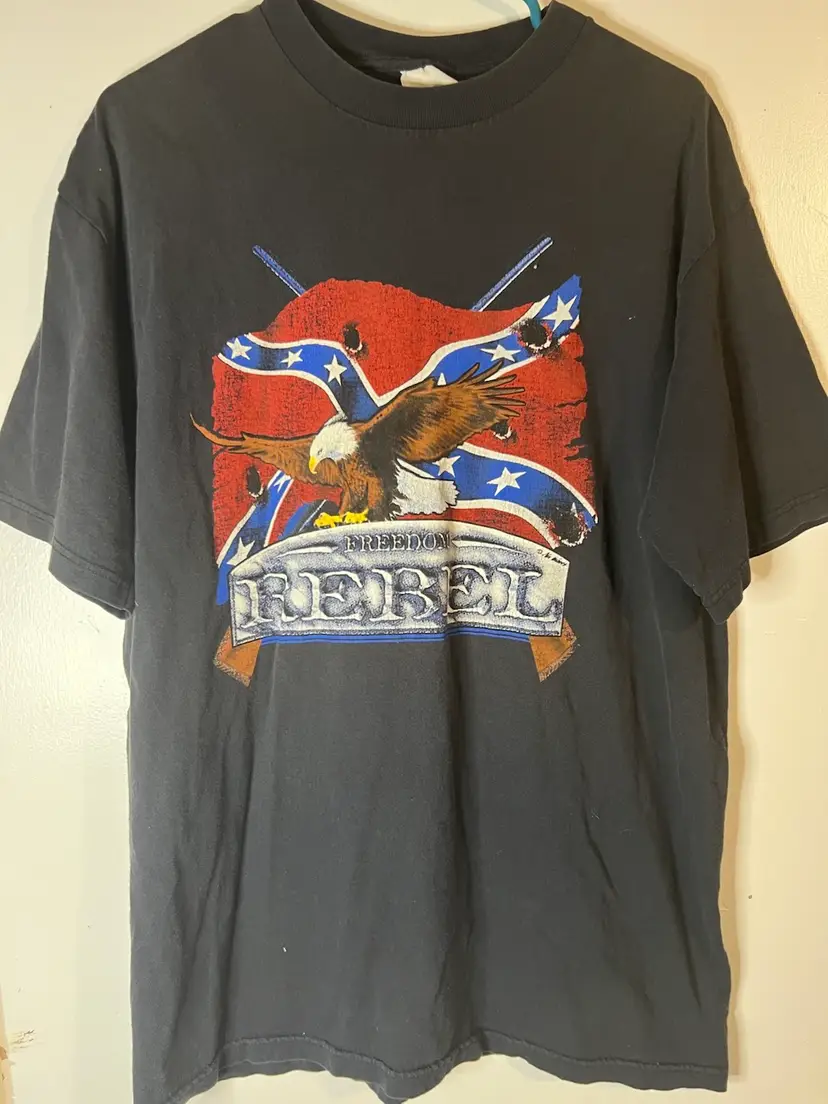 Mens Large Freedom Rebel Eagle Tshirt