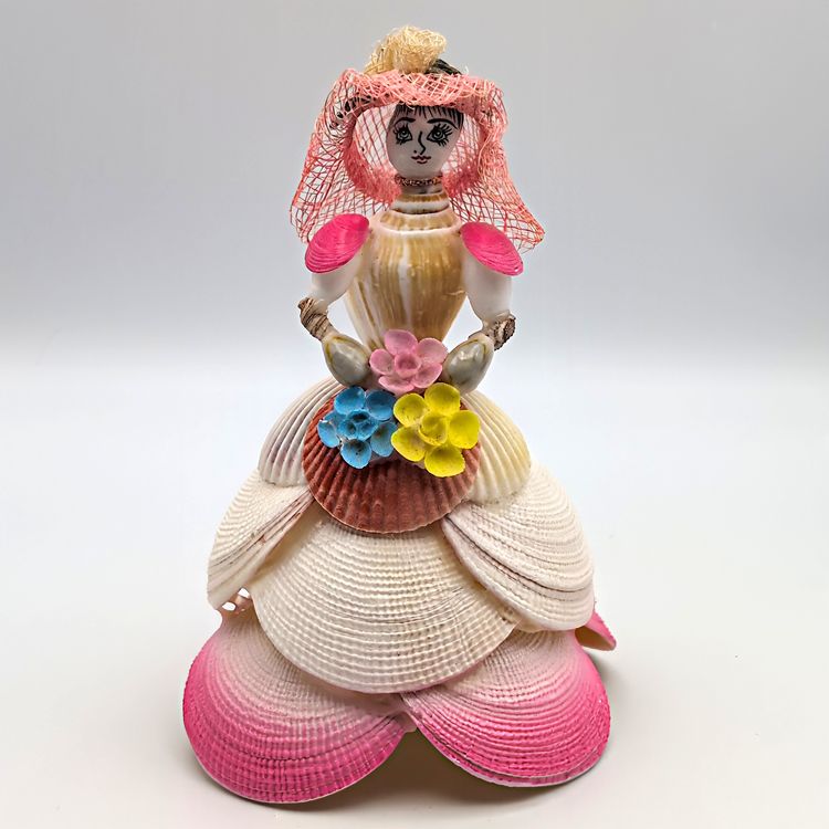 Vintage Seashell Southern Belle Doll Made From Seashells In The Philippines