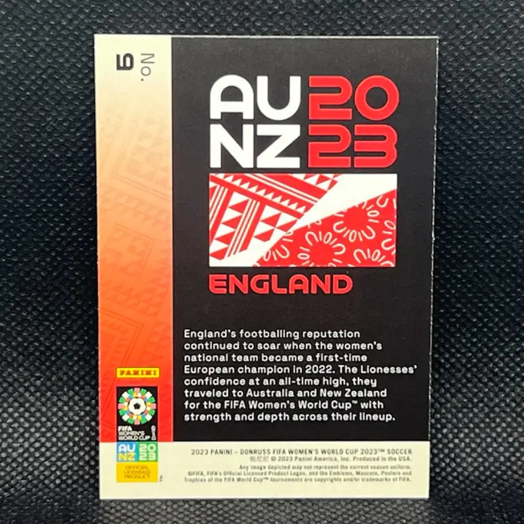 England 2023 Donruss Women’s World Cup Crest Soccer Card