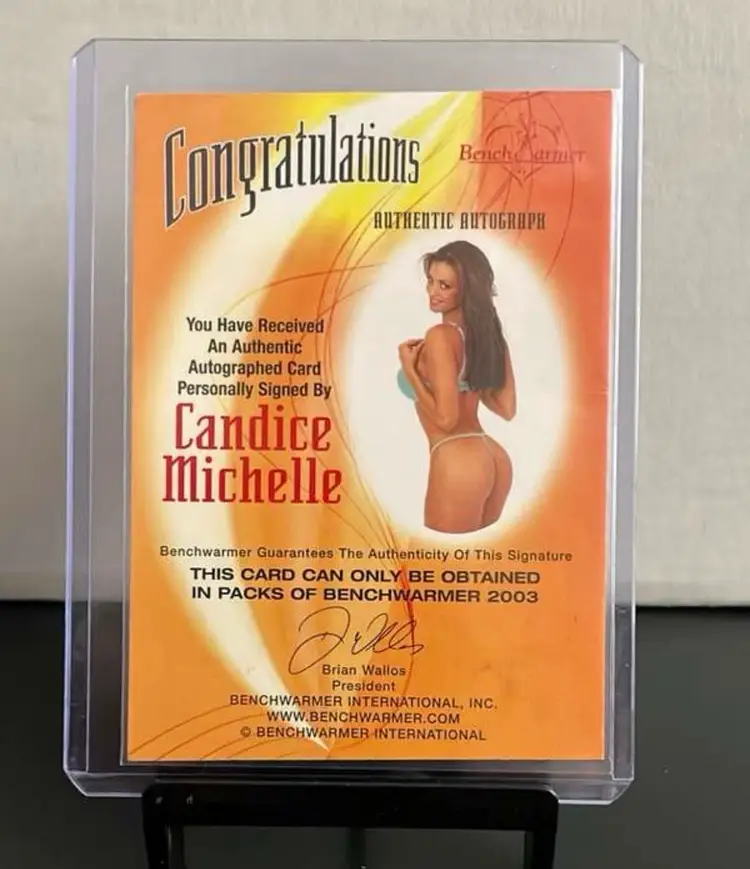 Candice Michelle 2003 Bench Warmer Auto Card