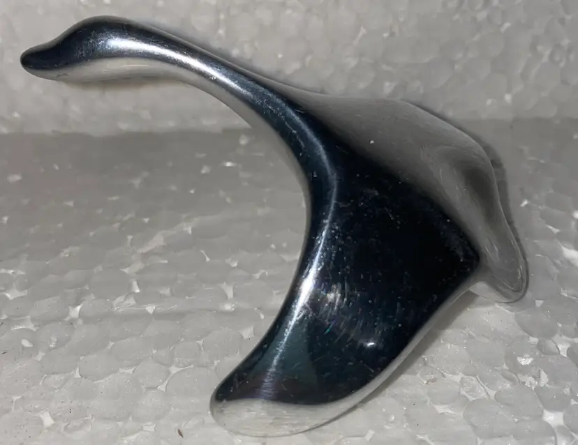 #01 25% Off Sale - Signed - Hoselton Canadian Goose Sculpture MCM Artist Signed Metal Figurine Vintage (was $20)