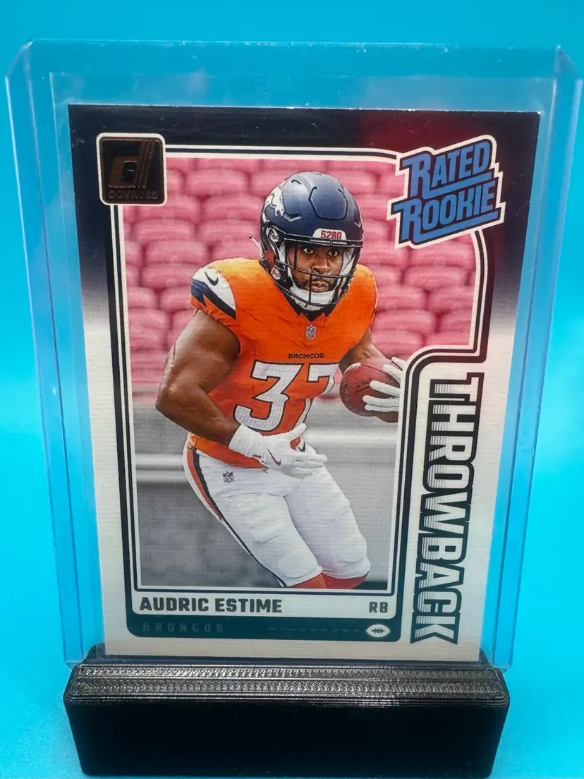 Audric Estime Donruss Rated Rookie Throwback Denver Broncos