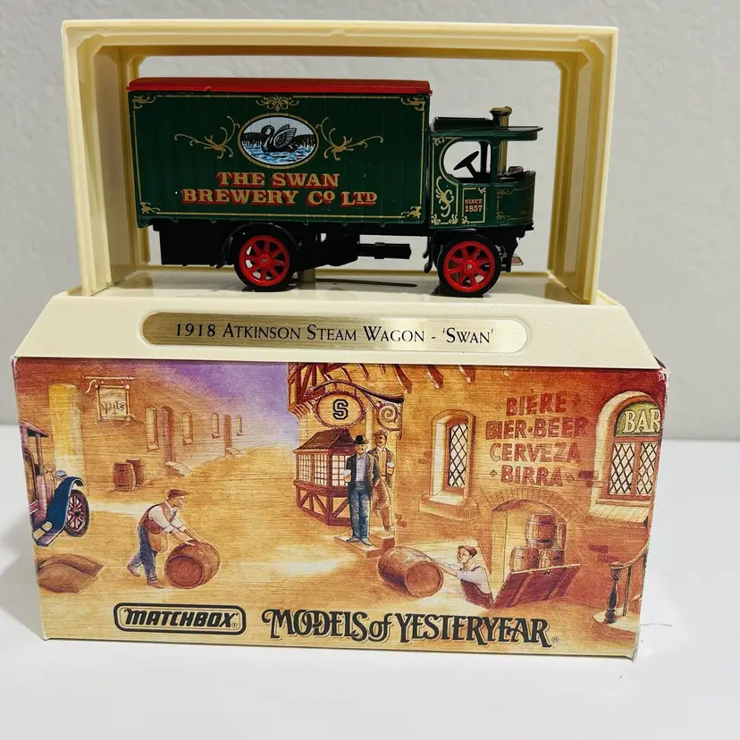 Matchbox Swan 1918 Atkinson Steam Wagon Car Die-cast Toys Models Of Yesterday
