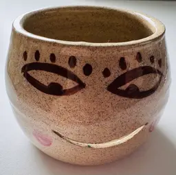 Art Pottery Egg Separator Smiley Face Whimsical