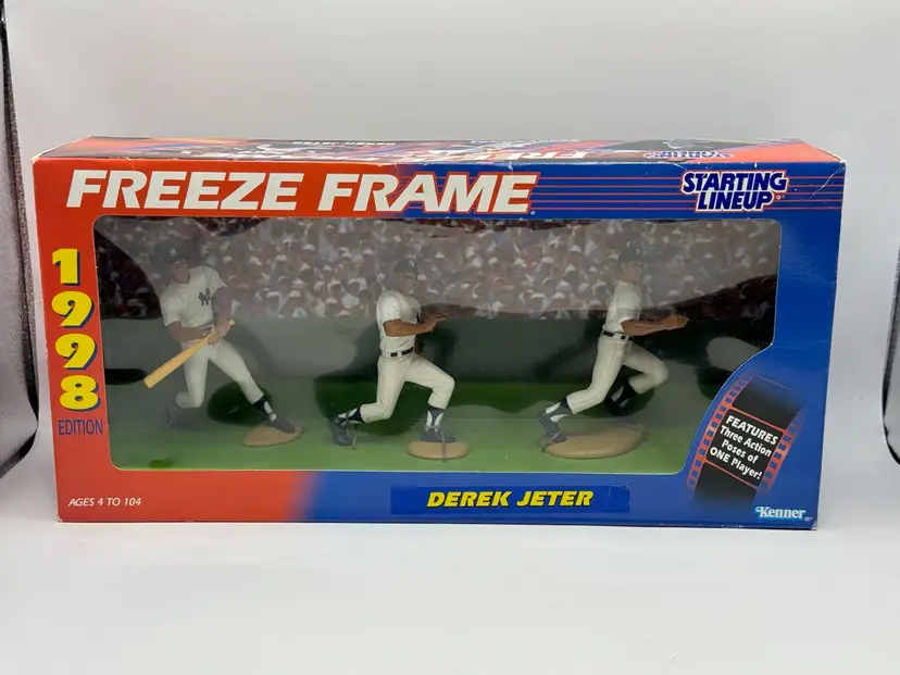 Derek Jeter 1998 Edition Starting Lineup Freeze Frame 3-Piece Action Figure Set
