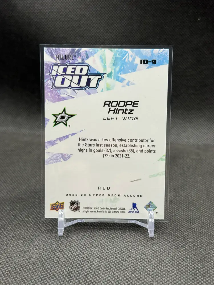 Roope Hintz 2022-23 Upper Deck Allure Iced Out Red /299