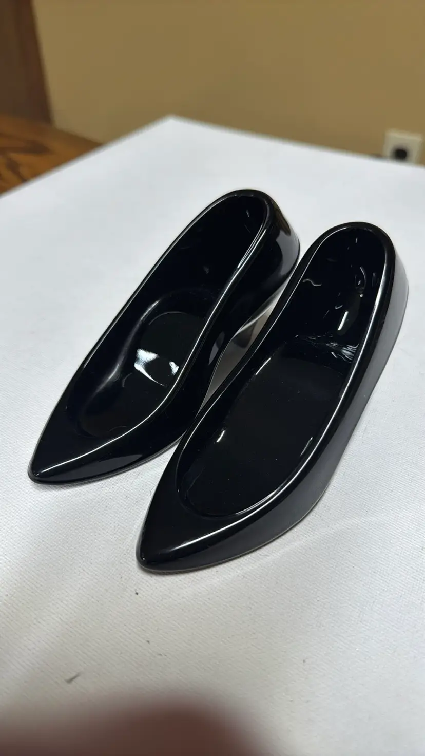 Oneida Black Glass Crystal Slippers Shoes Set of 2